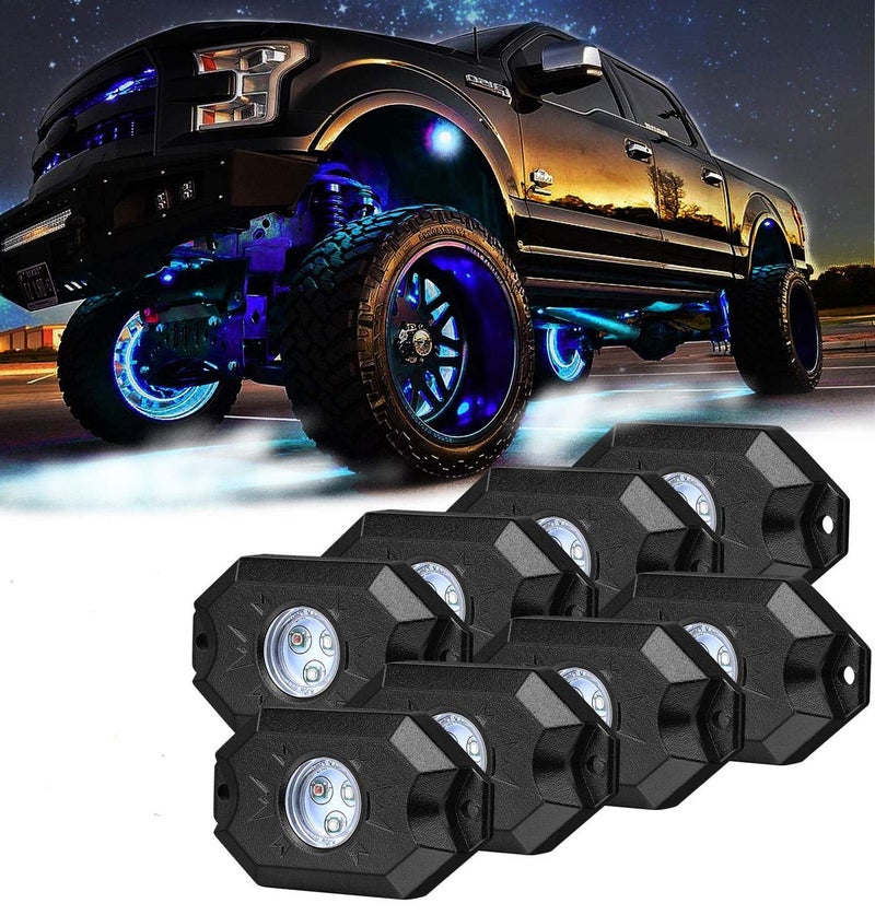 V-Spec 8 pc White Heavy Duty Rock Lights Undercarriage, Bed Light,Exterior Interior,Boat,RZR,pods - Image 1